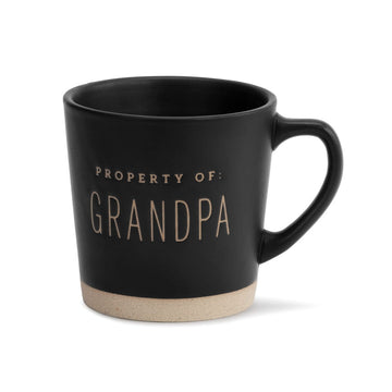One Coast - Demdaco Kitchen "Property of Grandpa" 16 oz. Mug Matte Black & Brown *